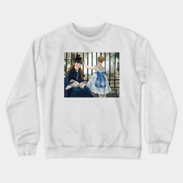 Edouard Manet - The Railway, Le Chemin de fer Crewneck Sweatshirt by SybaDesign